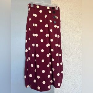 Zara Maroon Polka Dot Skirt